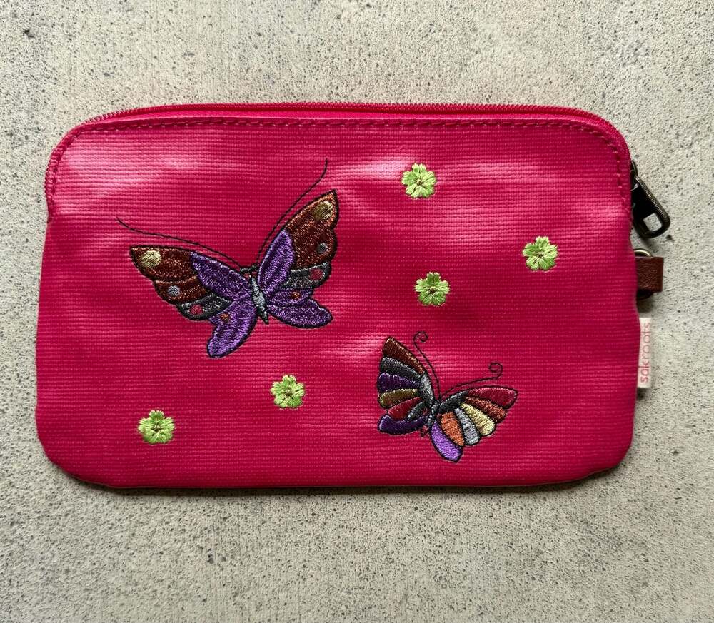 Sakroots Butterfly & Floral Print Cosmetic/Zipper Pouch